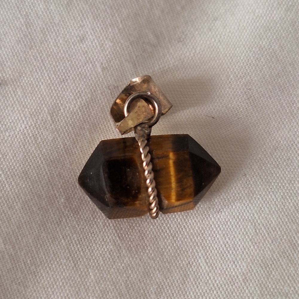 Silver Cats Eye Brown, Pendant, Charm
